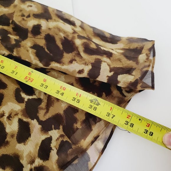 Jones New York Dress Leopard Print Silk Cocktail Tan Chocolate 12 - Picture 10 of 10